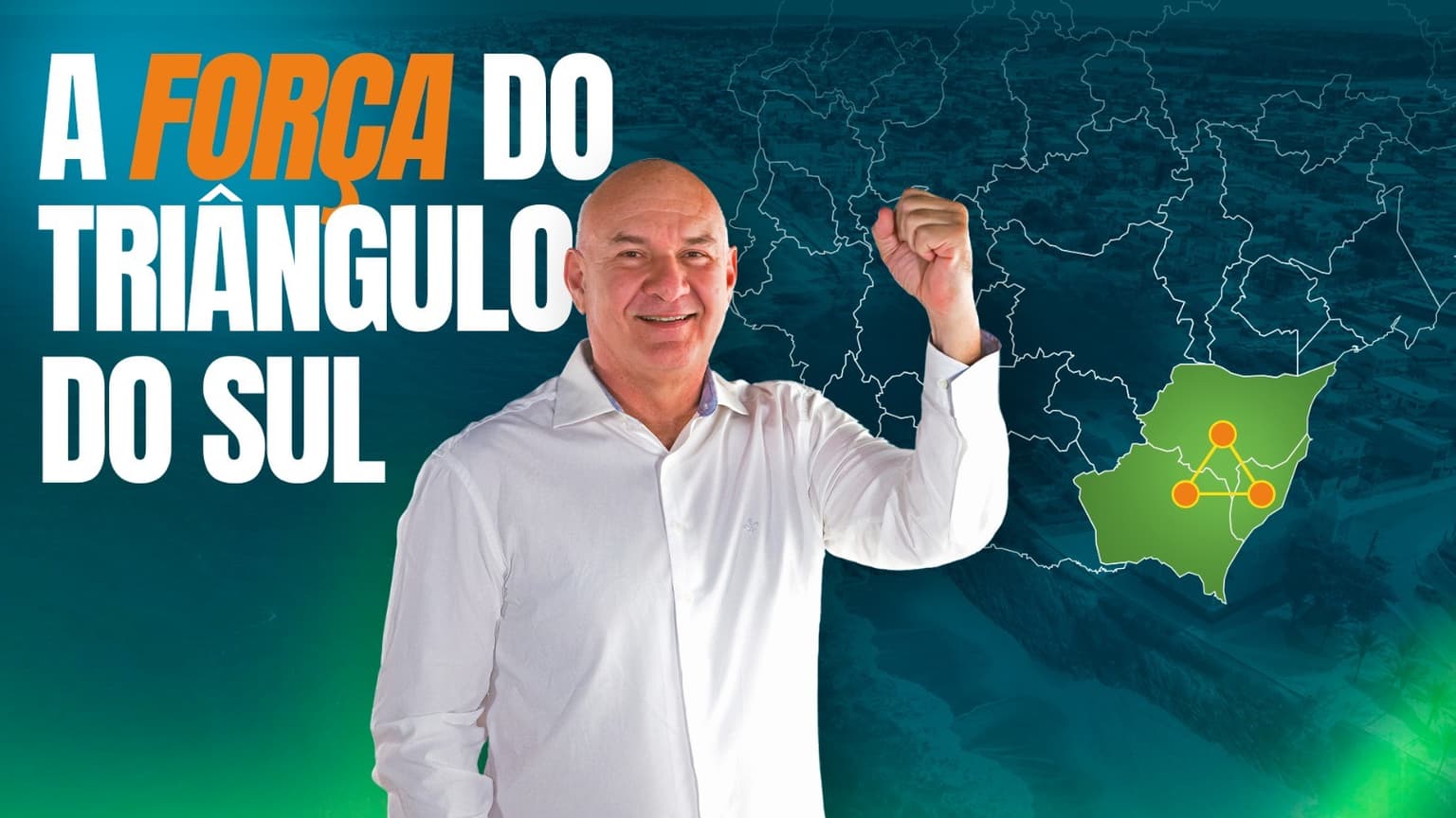 Mapa do Espírito Santo com o Triângulo do Sul destacado, ligando Marataízes, Itapemirim e Presidente Kennedy